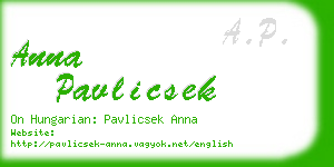 anna pavlicsek business card